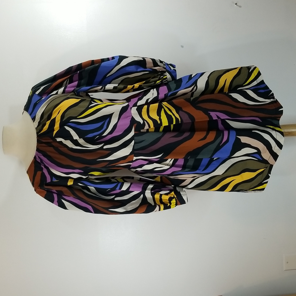 Who What Wear Multicolor Zebra Print Puffy Sleeve Dress Medium
